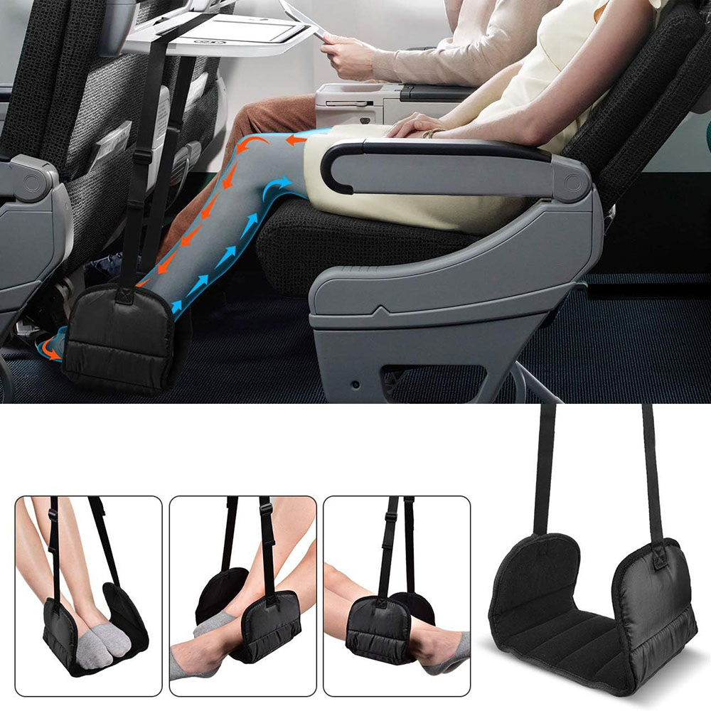 Under Desk Hammock - Verstelbare voethangmat voor voetontspanning, vliegtuigvoetensteun met