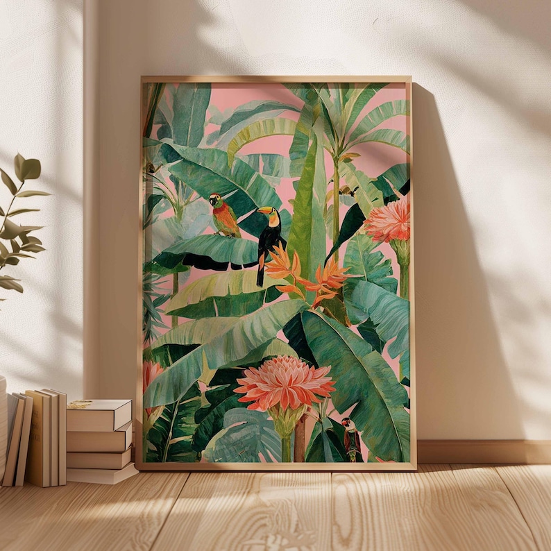 Office Furniture Warehouse - 1pc Retro Tropische Canvas Poster, Ongekaderde
