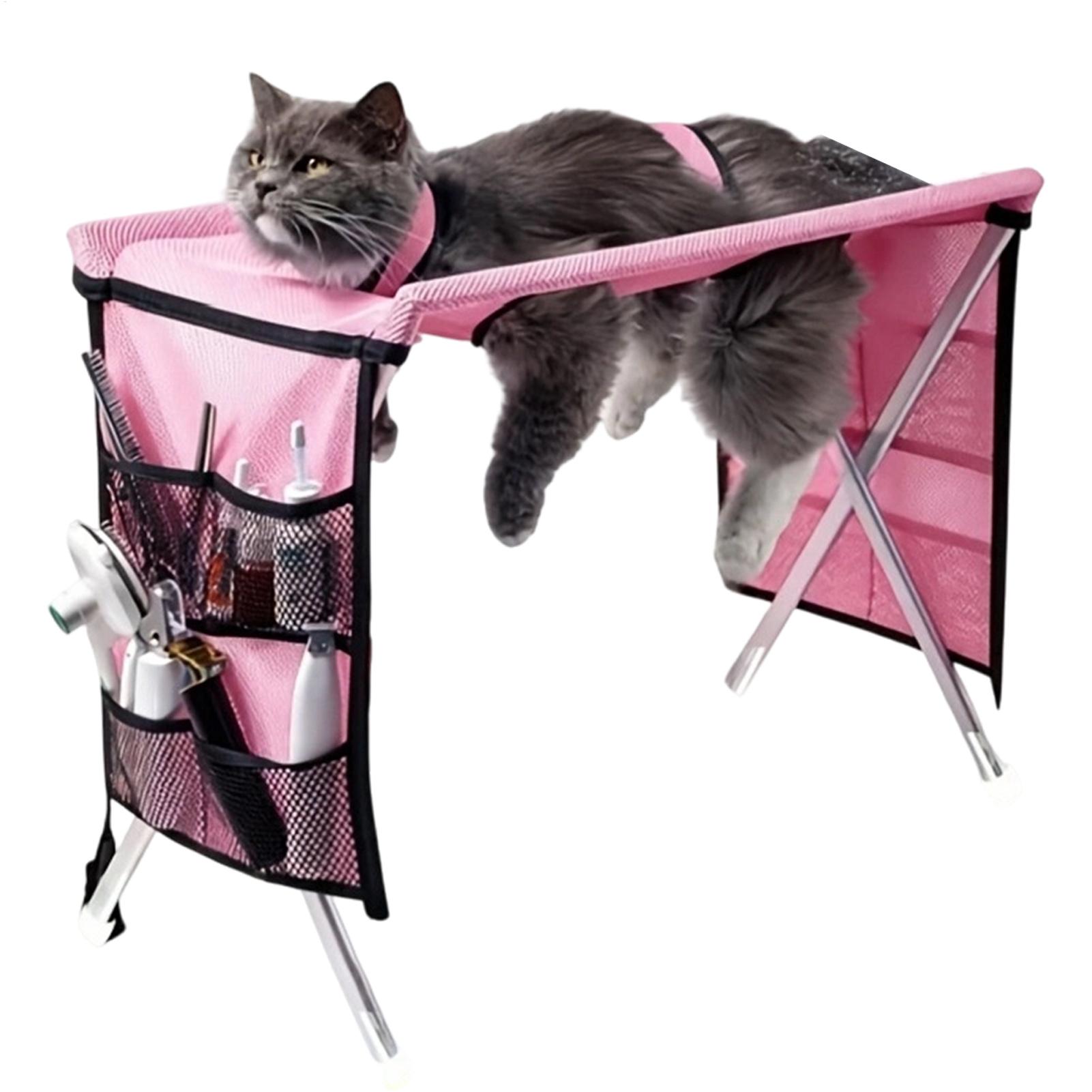 Under Desk Hammock - Vouwbare Hondenverzorgingshangmat Anti-Kras Multi-Hole Hondenverzorgingstafel Snel
