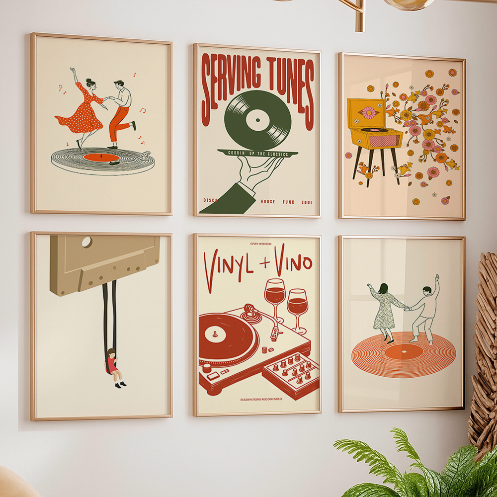 Office Furniture Equipment - 1pc Vintage Muziek Canvas Poster Unframed