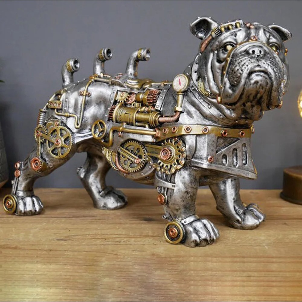 Office Furniture Equipment - Mechanische punk hondenbeelden, industriële gotische steampunk
