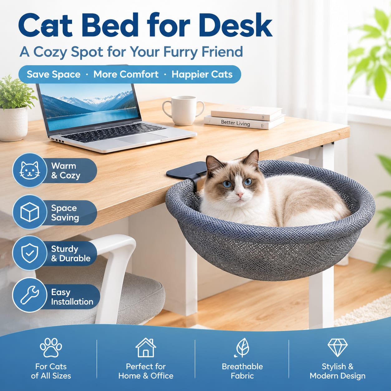 Opvouwbare, ademende zomerse k - Under Desk Hammock recensie en prijs