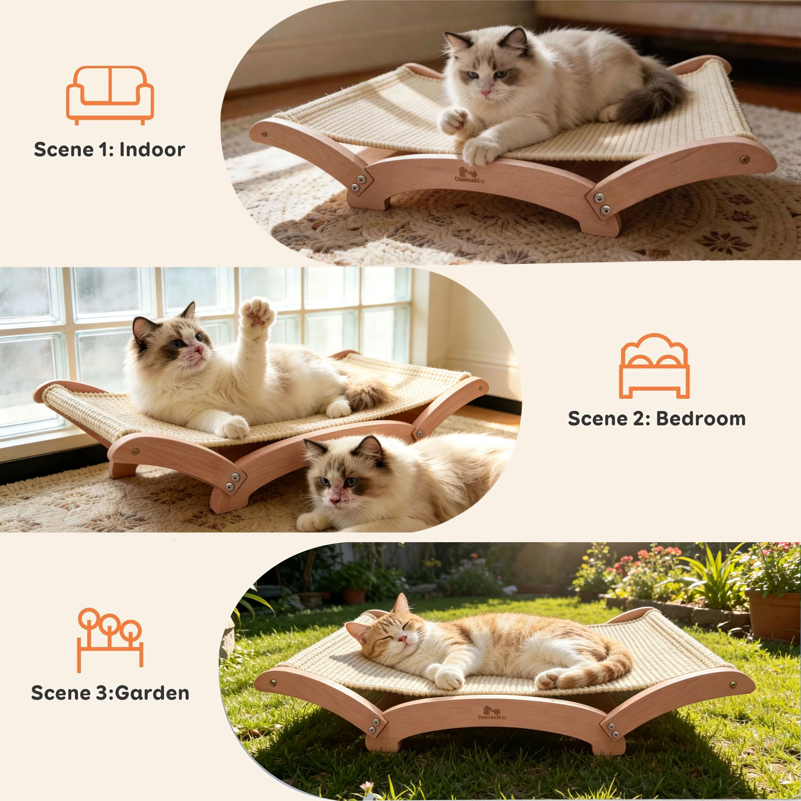 Sisal kattenkrabpaal bed voor  - Under Desk Hammock recensie en prijs