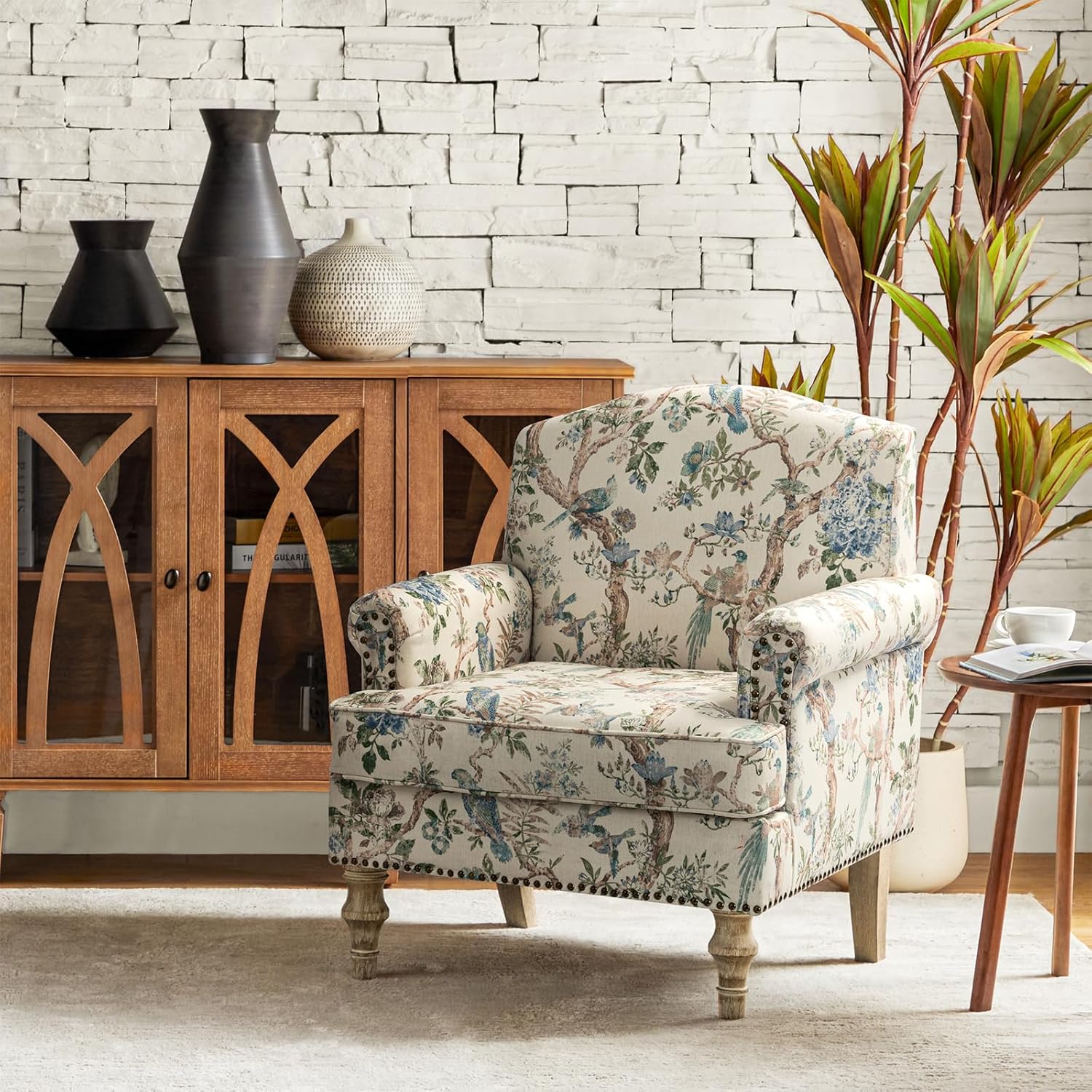 # Bloemenbeklede fauteuil met  - Office Furniture Equipment recensie en prijs